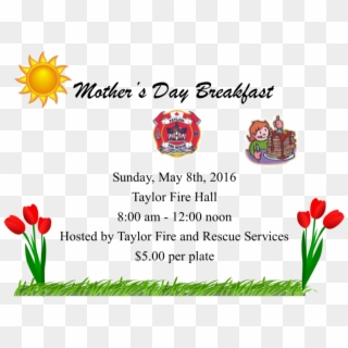 Mother's Day Breakfast At Taylor Firehall - Food Menu Borders Clipart