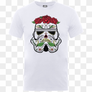 Star Wars Day Of The Dead Stormtrooper T-shirt - Sugar Skull Stormtrooper Clipart