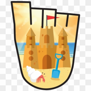 July 2019 Wow Badge Sandcastles Clipart