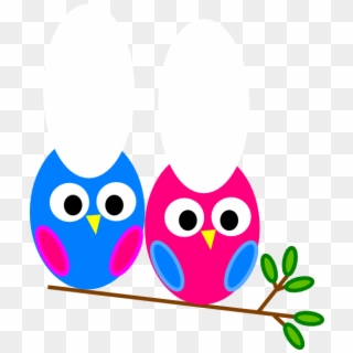 Pink And Blue Owl Clipart