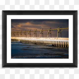 Frozen Boardwalk Grand Haven Printed With Lenox Frame - Picture Frame Clipart