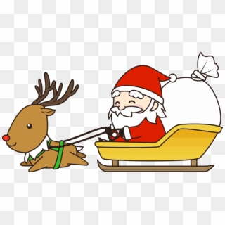 Santa Claus Reindeer Christmas Day Sled Copyright-free - ソリ を 引く トナカイ イラスト Clipart