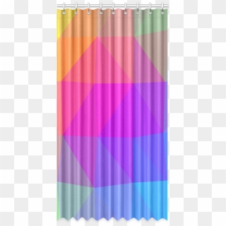 Triangle Rainbow Abstract Window Curtain 50" X 96" - Window Covering Clipart