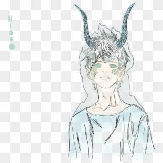 Horned Angel By - Sketch Clipart