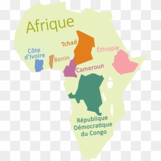 Mapa África Con Países Png Sin Verde Francés - Poster Clipart