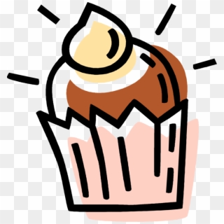 Vector Illustration Of Sweet Dessert Baked Cupcake Clipart