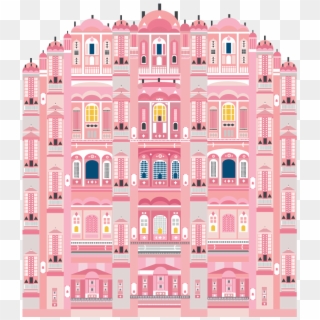 Illustration Inspired By The Hawa Mahal Palace In Jaipur, - Grand Budapest Hotel Jaipur Clipart