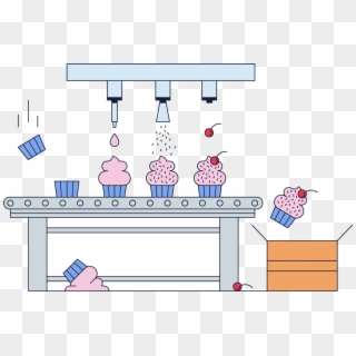 Free Cupcake Factory Vector Main - Cupcake Factory Cartoon Clipart