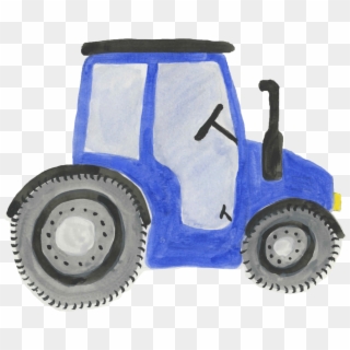 Watercolor Clipart, Tractor, Farm, Kids Clipart - Tractor - Png Download