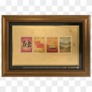 2019 Year Of The Pig Numbered Gold Foiled Miniature - Picture Frame Clipart
