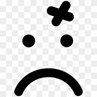 Wound Cross On Emoticon Sad Face Of Rounded Square - Hurt Face Png Clipart