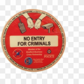 Ccb No Entry To Criminal Sticker - Label Clipart