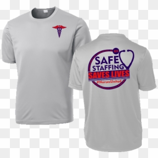Nurses Unite Safe Staffing Dryfit Polyester T-shirt - St350 Silver Clipart