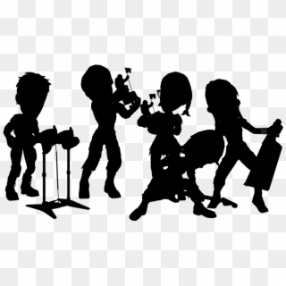 Rock Band Silhouette - Silhouette Clipart
