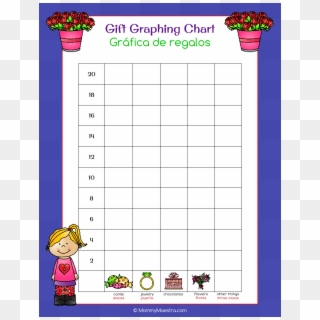 Bilingual Candy & Gift Graphing Charts For Valentine's - Cartoon Clipart