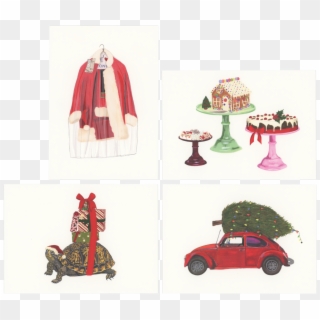 Christmas Stationery - Vintage Car Clipart