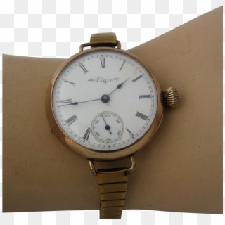 Download 1899 Elgin Early Wristwatch Pocket Watch W/strap - Analog Watch Clipart