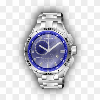 Wristwatch Blue Clock Jewellery Silver Time Watch - Fotorrealismo Inkscape Clipart