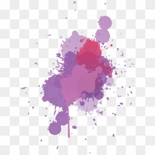 Purple Splash Brush - Watercolor Painting Clipart