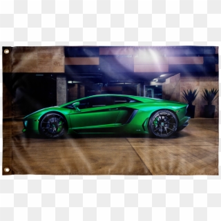 Sports Car Wall Flag - Lamborghini Aventador Clipart