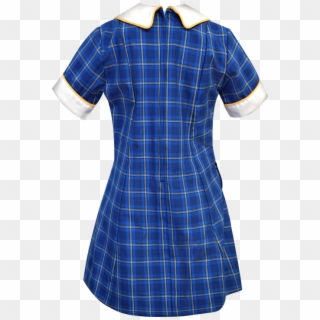 School Uniform Dress Back View - Plaid Clipart