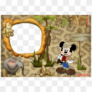 Convite Ou Frame Mickey Safari - Safari Mickey Clipart - Png Download
