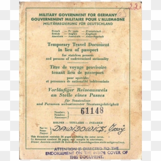 Allied Military Government Travel Document - Calligraphy Clipart