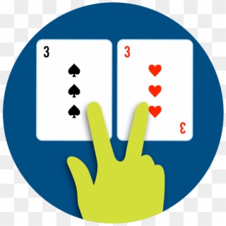 A Hand Splitting Two Cards With Two Fingers - For You To See Clipart