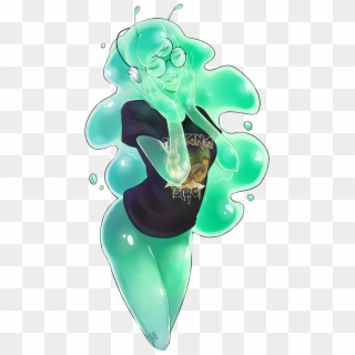 My Very First Slime Girl Monster Oc Thing Listening - Slime Girl Anime Green Clipart