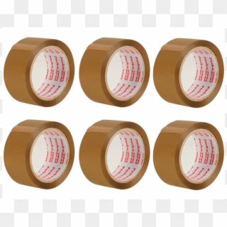 6 Rolls Of Brown Packaging Tape - 6 Pack Of Brown Tape Clipart