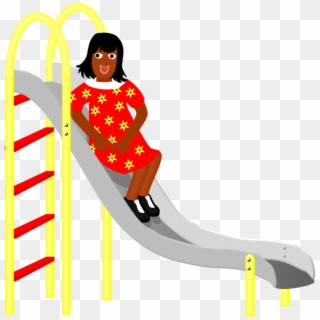 Fun, "un" Word Family, Girl On A Slide, Play, Playground - Boy On A Slide Clipart