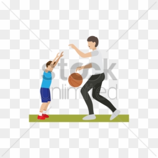 Playing Basketball With Vector Image Graphic - Streetball Clipart