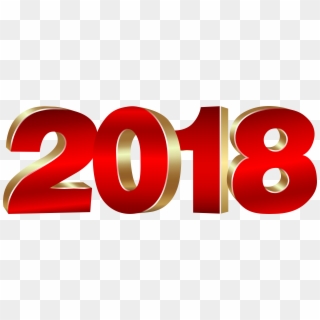2018 Gold And Red Png Clipart Image - Надпись 2018 На Прозрачном Фоне Transparent Png