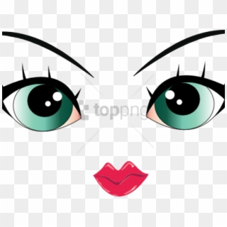 Download Transparent Cartoon Girl Eyes Png - Cartoon Girl Eyes Transparent Clipart