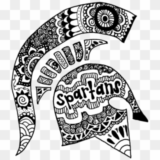 Michigan Spartans Zentangle - Michigan State Spartans Coloring Pages Clipart