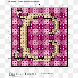 Uppercase Alphabet On Checkered Background Cross Stitch - Visual Arts Clipart