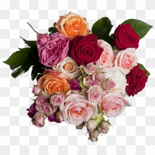 Isolated Roses Bouquet Multi Coloured Romantic - Buquê De Rosas Png Clipart