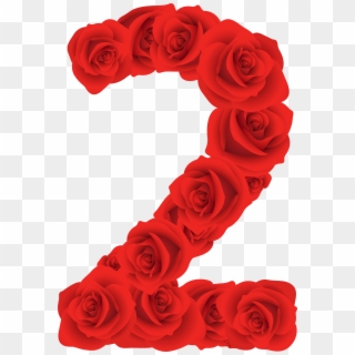 Red Roses Number Two Png Clipart Image - Numero 2 Con Rosas Transparent Png