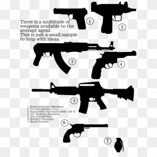 Abc Weapons List - Gun Silhouette Clipart
