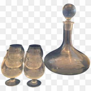 Clipper Ship Etched Brandy Decanter Glasses Set Toscany - Decanter - Png Download