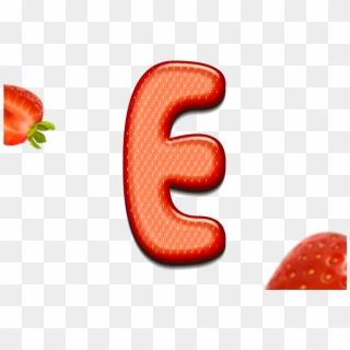 Strawberry Letter E 3d Text - Strawberry Clipart