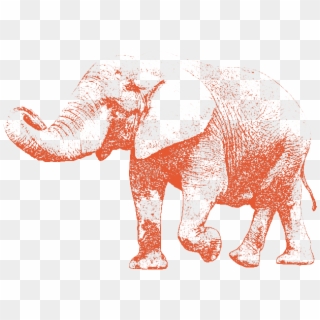 Elephant Walking With Its Trunk Up - Indian Elephant Clipart