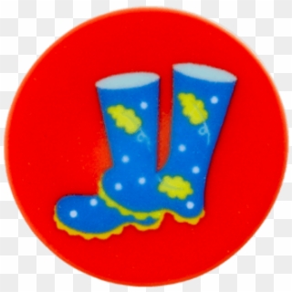 Polyester Button Rubber Boots Article - Emblem Clipart