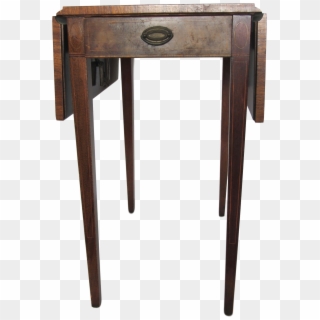 Vintage Heirloom Weiman Drop Leaf Side Table With Leather - Drop Leaf Mahogany Casters Leather Top Side Table Clipart
