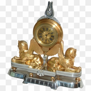 Swiss Art Nouveau Small Table Or Desk Clock From - Brass Clipart