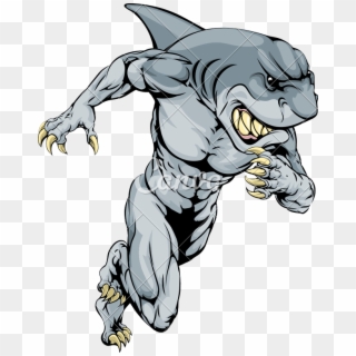 Mascot Drawing Shark - Shark Man Coloring Pages Clipart