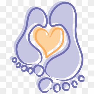 Baby Feet With Heart - Heart Clipart