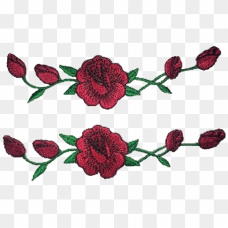 For Those Who Are On A Budget And Don't Wanna Pay For - Red Rose Flower Embroidery Applique Patch Clipart