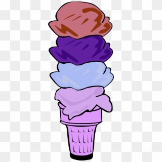 Violet Clipart Ice Cream - Ice Cream Cone Clip Art - Png Download