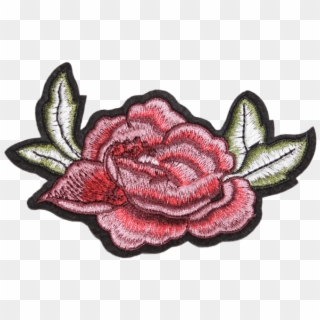 Stock Rose Embroidery Patch - Cross-stitch Clipart